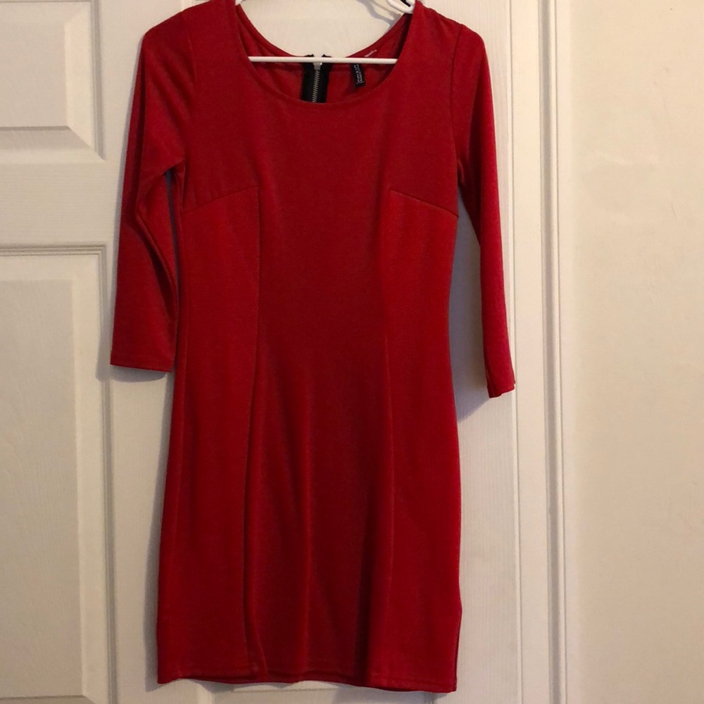 Red mini dress